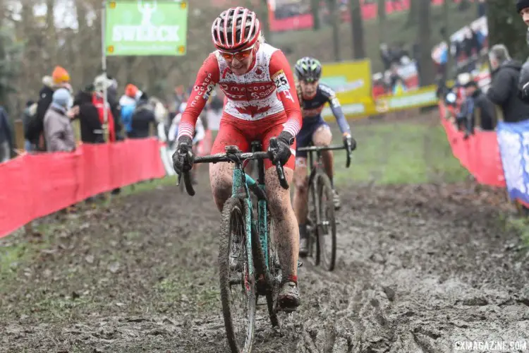 French-born Christel Ferrier-Bruneau was in Namur to represent for Team Canada. 2017 World Cup Namur. © B. Hazen / Cyclocross Magazine