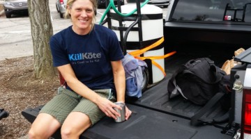 Katie Compton parked her truck "with the people" at the 2017 Pan-American Championships. © Z. Schuster / Cyclocross Magazine