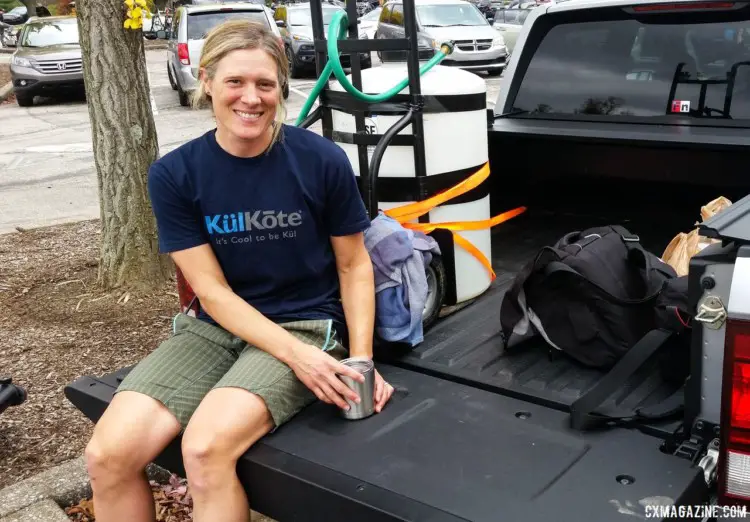 Katie Compton parked her truck "with the people" at the 2017 Pan-American Championships. © Z. Schuster / Cyclocross Magazine