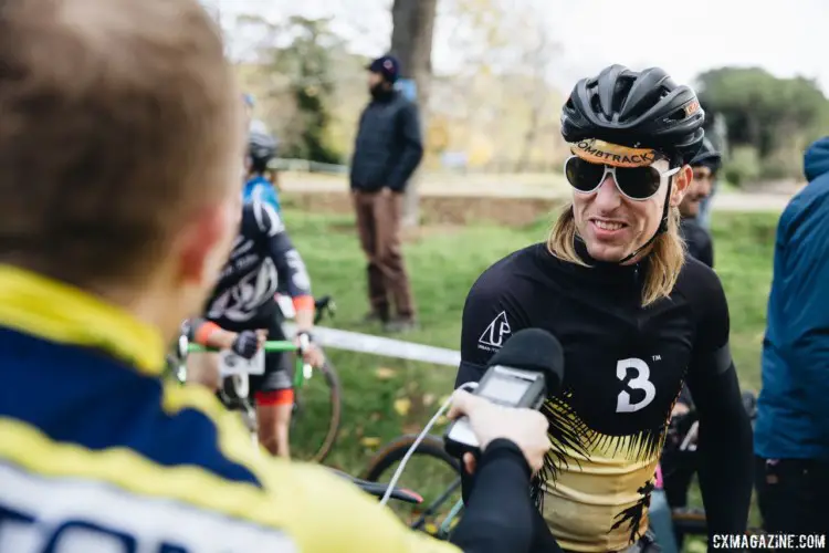 Post-race interview. 2017 SSCXWCITA, Verona, Italy. © F. Bartoli Avveduti / Cyclocross Magazine