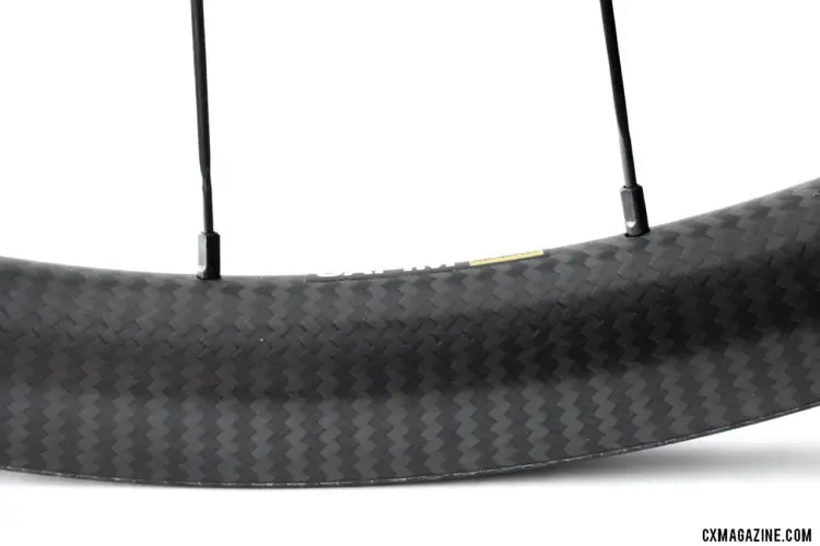 FSE uses Sapim Polyax nipples, which have rounded heads that Sapim claims creates a better exit line from the rim. FSE (Filament Spin Evolution) EVO 35CD carbon tubeless clincher disc brake wheels. © Cyclocross Magazine