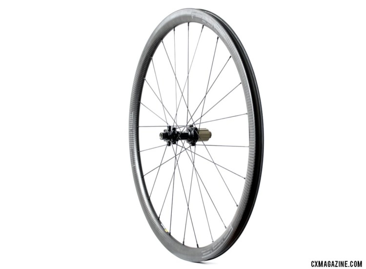 FSE builds its 35CD wheels with 24 Sapim CX-Ray spokes. FSE (Filament Spin Evolution) EVO 35CD carbon tubeless clincher disc brake wheels. © Cyclocross Magazine