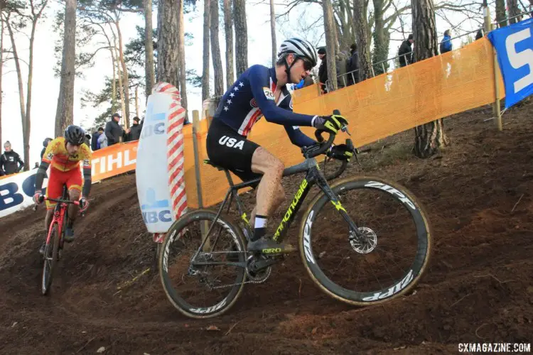 Cooper Willsey was one of the two U.S. riders in the U23 race at Zolder. 2017 World Cup Zolder. © B. Hazen / Cyclocross Magazine