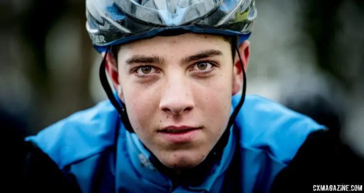 A young rider focuses before his race. 2017 HSBC UK National Trophy Series: Bradford. © C. Morley / Cyclocross Magazine