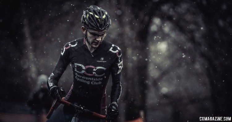 A nice dusting of snow turned the afternoon into a winter wonderland. 2017 HSBC UK National Trophy Series: Bradford. © C. Morley / Cyclocross Magazine