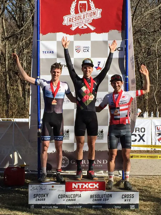 Men's podium: Ortenblad, Kisseberth and Van den Ham. 2017 Resolution Cross Day 2. © Heather Sawtelle
