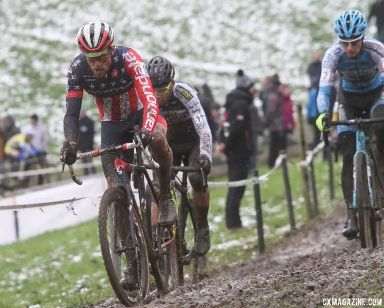 Stephen Hyde had a strong start in the mud on Sunday. 2017 Vlaamse Druivencross. © B. Hazen / Cyclocross Magazine