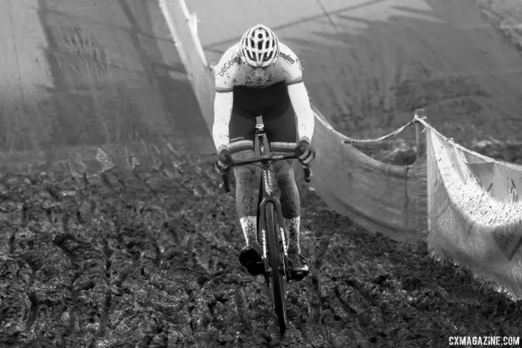 The first half of the course at Azencross turned into something resembling a giant mud pit. 2017 Azencross Loenhout. © B. Hazen / Cyclocross Magazine