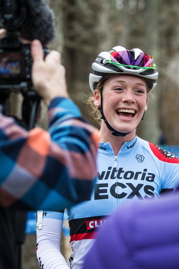 Ruby West was all smiles after her win. . 2017 NBX Gran Prix of 'Cross Day 2. photo: Angelica Dixon