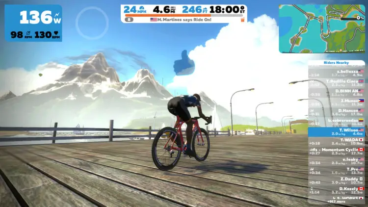 Zwift allows you and your avatar to ride around virtual worlds. photo: courtesy