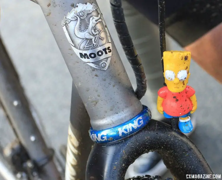 As always, Bart Simpson was along for the ride with Gage Hecht (Alpha Bicycle - Groove Subaru). 2017 World Cup Zolder. © B. Hazen / Cyclocross Magazine