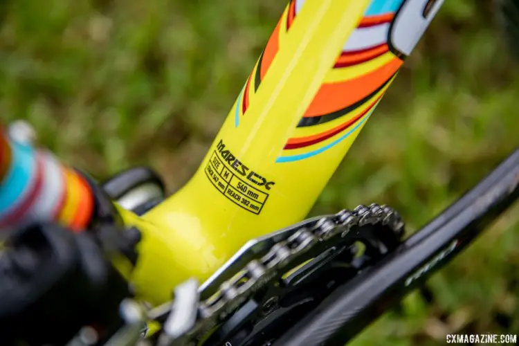 Powers rides a 54cm frame, which is a medium in Focus' size range. Jeremy Powers' 2017 Pan-Ams Focus Mares. © D. Perker / Cyclocross Magazine