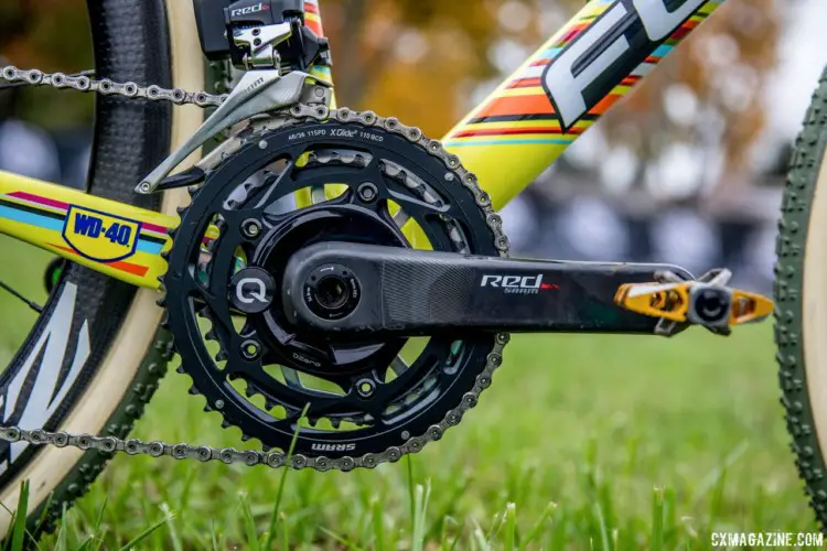 Powers uses a Quarq DZero spider-based power meter on his SRAM Red crankset. Both are unusual choices. Jeremy Powers' 2017 Pan-Ams Focus Mares. © D. Perker / Cyclocross Magazine