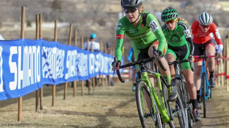 Emma White started fast and worked to hold off the eventual dual-podium Katie Clouse. 2018 Cyclocross National Championships. © D. Mable/ Cyclocross Magazine