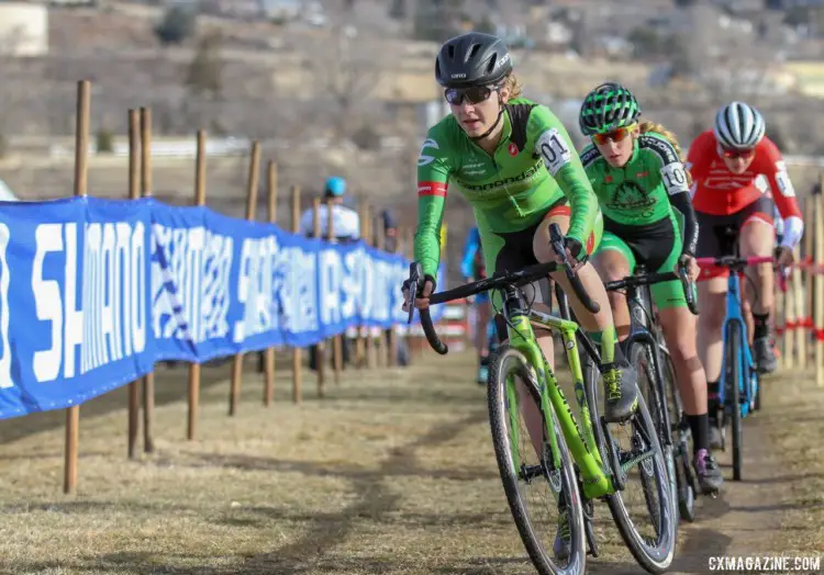 Emma White started fast and worked to hold off the eventual dual-podium Katie Clouse. 2018 Cyclocross National Championships. © D. Mable/ Cyclocross Magazine