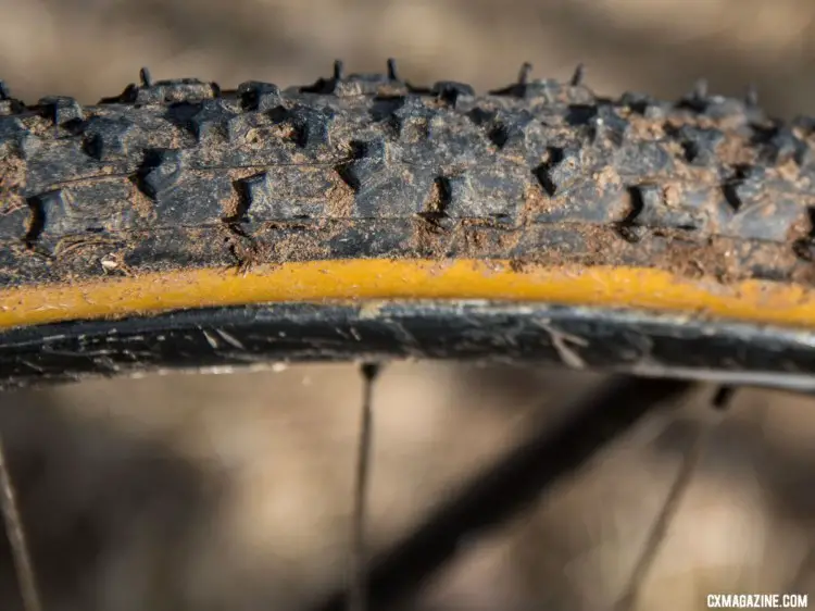 Funston's second bike featured Challenge tubulars. He ran this Limus in the back for traction for his surprise ride-up of the run-up. Unlike his front Baby Limus, it was not a Team Edition model. 2018 Cyclocross National Championships. © C. Lee / Cyclocross Magazine