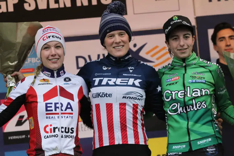 Annemarie Worst, Katie Compton, Maud Kaptheijns. 2018 GP Sven Nys Baal - Elite Women. © B. Hazen / Cyclocross Magazine