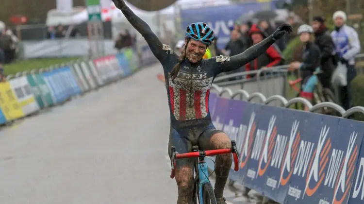 Compton continues her winning ways in 2018 at the GP Sven Nys Baal - Elite Women. © B. Hazen / Cyclocross Magazine