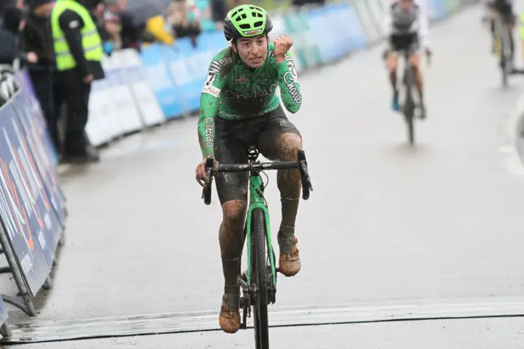 Maud Kaptheijns had a strong finishing lap to take third. 2018 GP Sven Nys Baal - Elite Women. © B. Hazen / Cyclocross Magazine