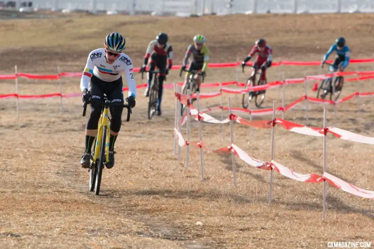 The early selection. Junior Men 17-18. 2018 Cyclocross National Championships. © A. Yee / Cyclocross Magazine