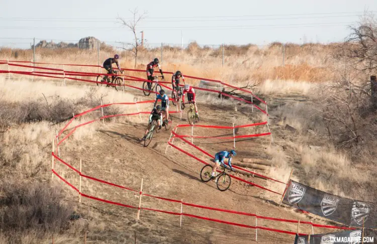 The early selection. Junior Men 17-18. 2018 Cyclocross National Championships. © A. Yee / Cyclocross Magazine