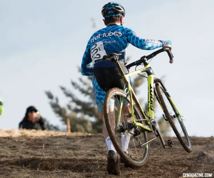 Lane Maher was in the lead group before a dropped chain. Junior Men 17-18. 2018 Cyclocross National Championships. © A. Yee / Cyclocross Magazine