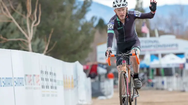 John Elgart took the win in the Masters 70-74 race. 2018 Cyclocross National Championships. © A. Yee / Cyclocross Magazine