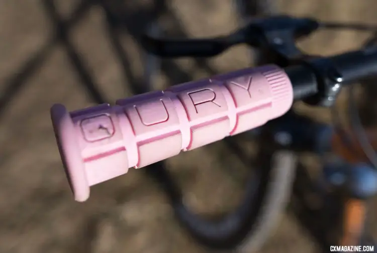 Pink Oury grips offer some personalization. 2018 Cyclocross National Championships. © A. Yee / Cyclocross Magazine