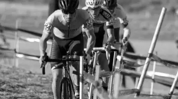 There were a lot of games played in the lead group. Masters 45-49. 2018 Cyclocross National Championships. Matt Davies in the lead. © D. Mable/ Cyclocross Magazine