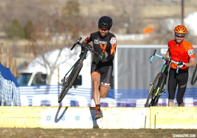 Can't report on the racing without one of us sampling it, and hunting for the emerging tire-piercing rocks. Mission accomplished. Masters 45-49. 2018 Cyclocross National Championships. © D. Mable/ Cyclocross Magazine