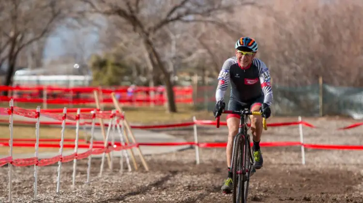 CXM contributor Lee Waldman got his chance to race at Nationals on Wednesday. Masters 65-69. 2018 Cyclocross National Championships. © A. Yee / Cyclocross Magazine