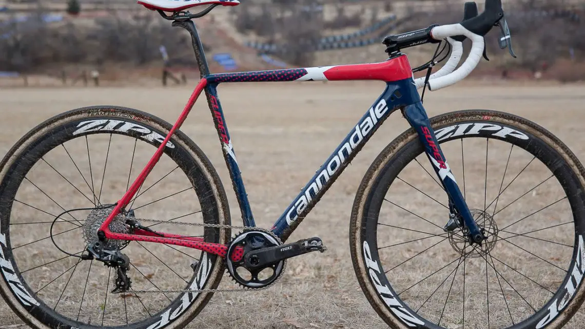 Stephen Hyde's 2018 Cyclocross National Championship-winning Cannondale SuperX fresh off his win in Reno. © Cyclocross Magazine