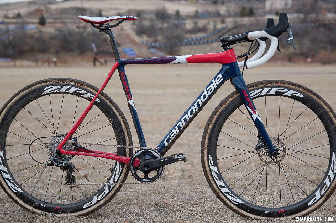 Stephen Hyde's 2018 Cyclocross National Championship-winning Cannondale SuperX fresh off his win in Reno. © Cyclocross Magazine