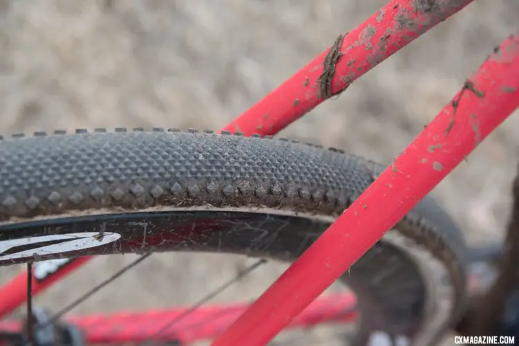 The Challenge Dune tire gave Hyde enough grip and speed to master the varied Reno course. Stephen Hyde's 2018 Cyclocross National Championship-winning Cannondale SuperX. © C. Lee / Cyclocross Magazine