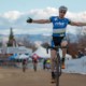 Scott Paisley celebrates his win in the Masters 60-64 race. 2018 Cyclocross National Championships. © A. Yee / Cyclocross Magazine