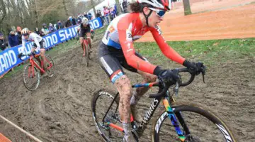 Christine Majerus of Luxembourg had a strong ride, finishing fifth. 2018 Telenet UCI World Cup Nommay. © B. Hazen / Cyclocross Magazine