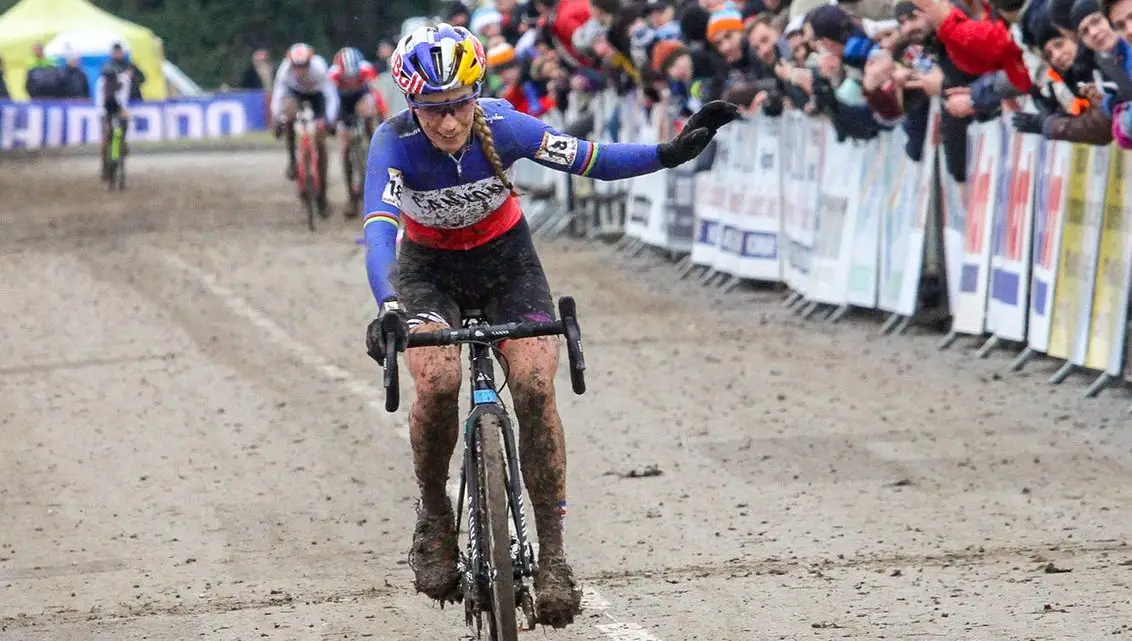 Ferrand Prevot looks ready for Worlds with a bronze medal today. Nommay UCI Cyclocross World Cup - Elite Women. © B. Hazen / Cyclocross Magazine
