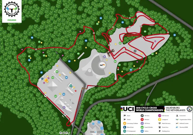 2018 UCI Cyclocross World Championships Course Map - Valkenburg - Limburg