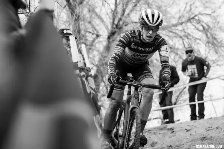 Courtenay McFadden overcame a dropped chain and finished an impressive fourth. 2018 Cyclocross National Championships. © J. Curtes / Cyclocross Magazine