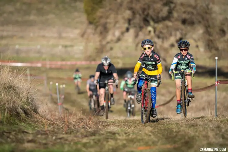 The Rock Lobster team had a presence in almost every category, including the youngest Junior race. 2018 NCNCA District Champs, Lion Oaks Ranch. © J. Vander Stucken / Cyclocross Magazine