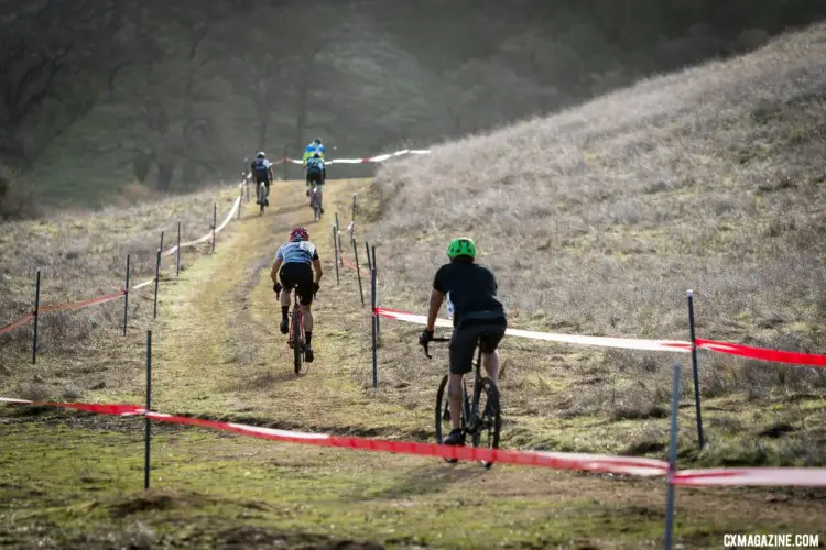 The long climb up to the top of the course. 2018 NCNCA District Champs, Lion Oaks Ranch. © J. Vander Stucken / Cyclocross Magazine