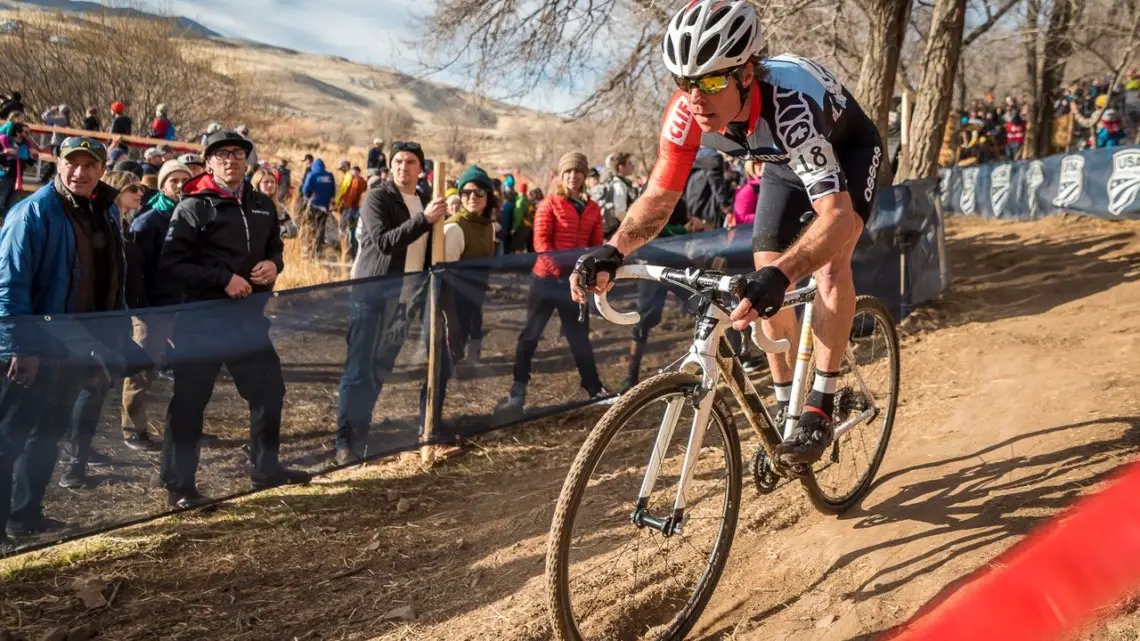 Jonathan Page rode into the top ten during his last race as a professional. 2018 Reno Cyclocross National Championships. © J. Vander Stucken / Cyclocross Magazine