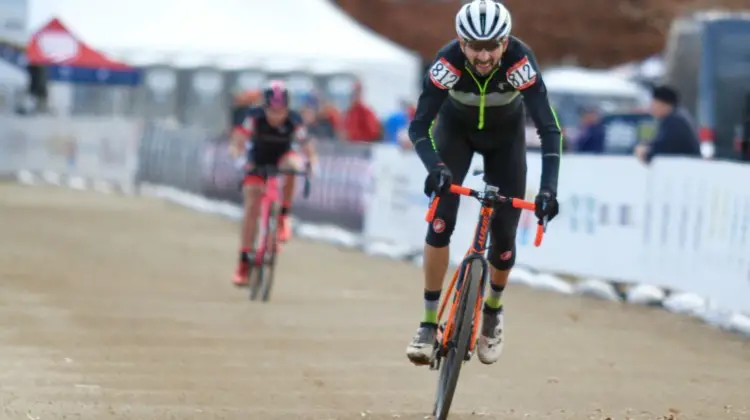 Emilio Cervantes won late in the Masters 55-59 race. 2018 Cyclocross National Championships, Masters 55-59. © D. Mable/ Cyclocross Magazine