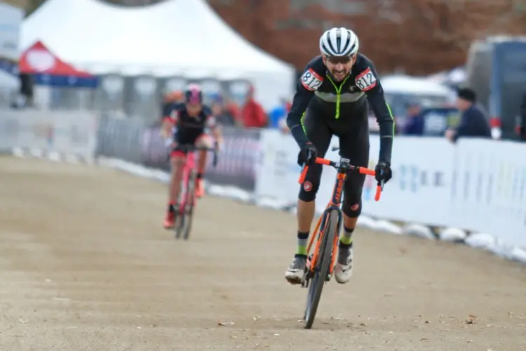 Emilio Cervantes won late in the Masters 55-59 race. 2018 Cyclocross National Championships, Masters 55-59. © D. Mable/ Cyclocross Magazine