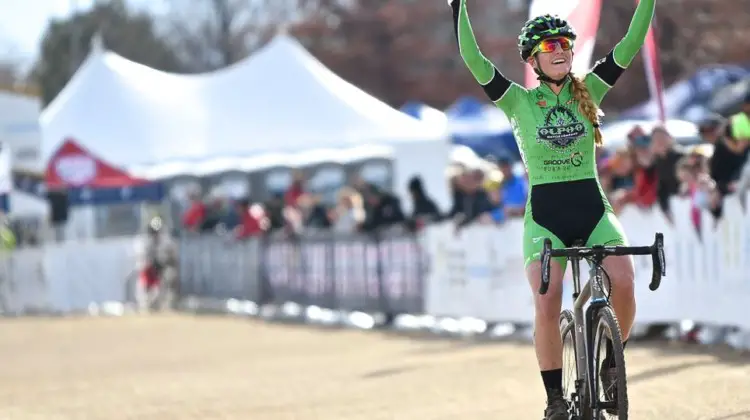 Katie Clouse won the Junior Women's race and got a bronze in the U23 Women's race. 2018 Cyclocross National Championships. © D. Mable/ Cyclocross Magazine
