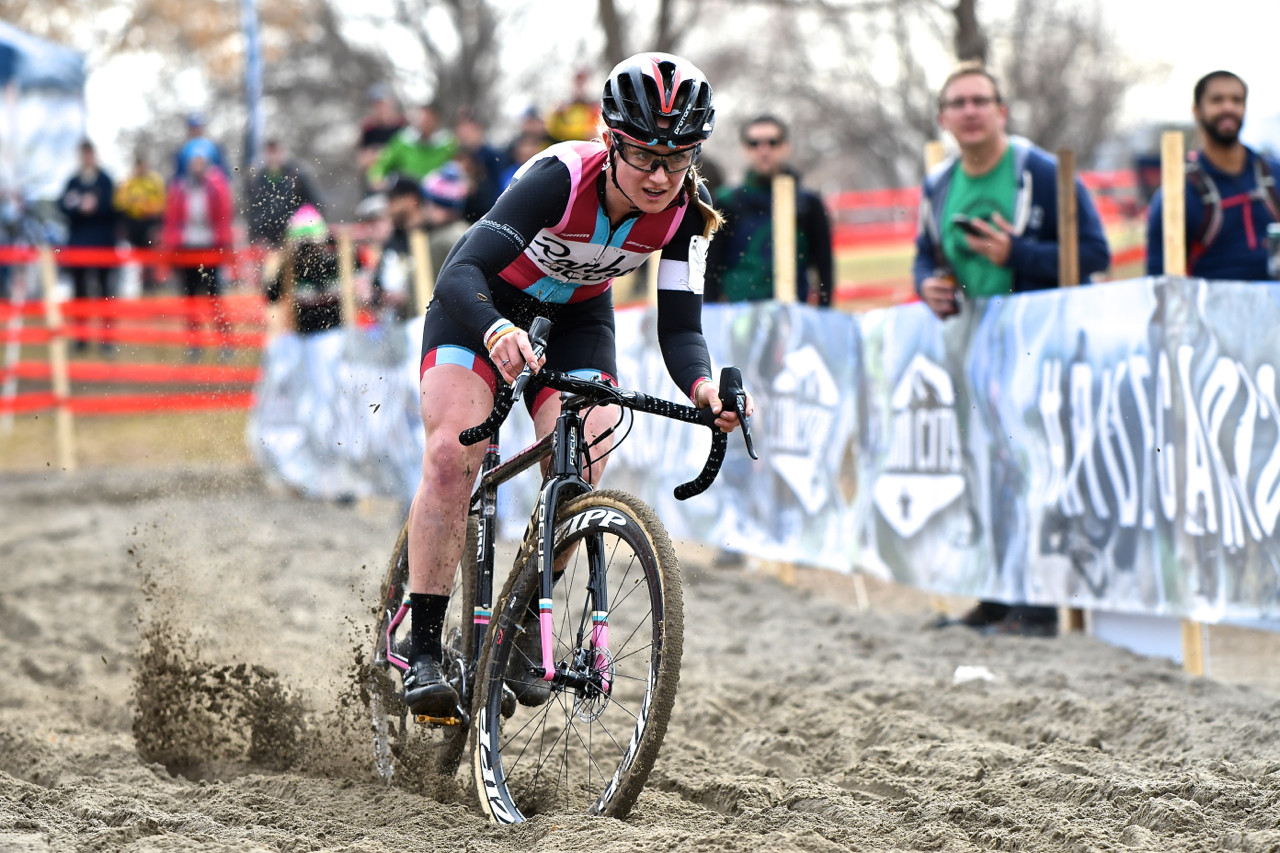 The sand pit will likely be back as part of the RenoCross course. 2018 Reno Cyclocross National Championships, Elite Women. © J. Vander Stucken / Cyclocross Magazine