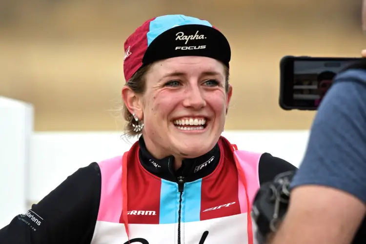 Ellen Noble was happy with her second-place finish. 2018 Reno Cyclocross National Championships, Elite Women. © J. Vander Stucken / Cyclocross Magazine