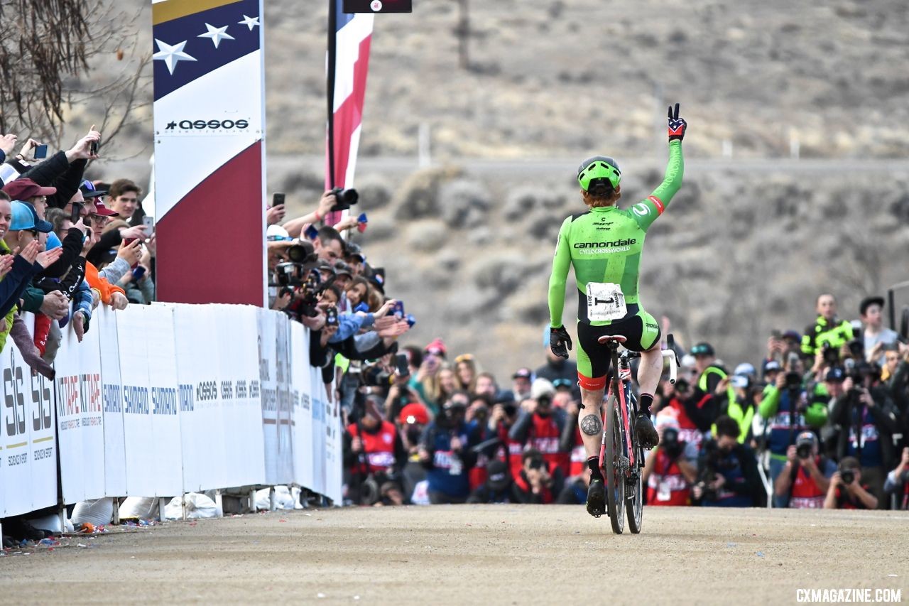 Hyde doubles down with his second National Championship in a row. Elite Men, 2018 Cyclocross National Championships. © J. Vander Stucken / Cyclocross Magazine