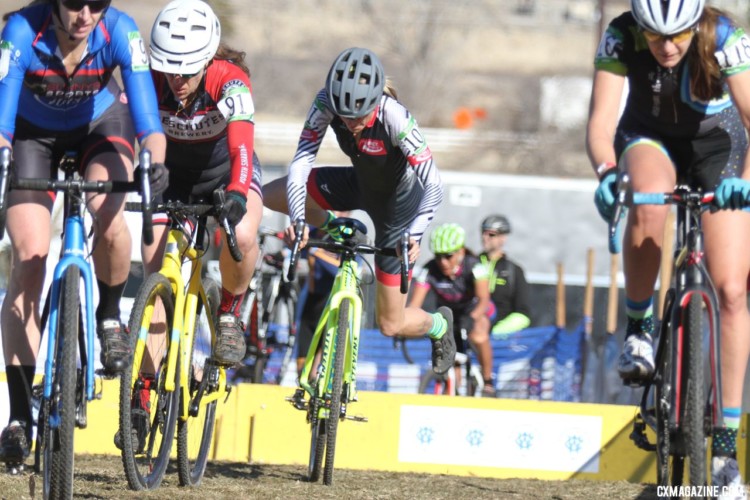 Being as smooth as possible was the key to success on Friday. Masters Women 45-49. 2018 Cyclocross National Championships. © D. Mable/ Cyclocross Magazine