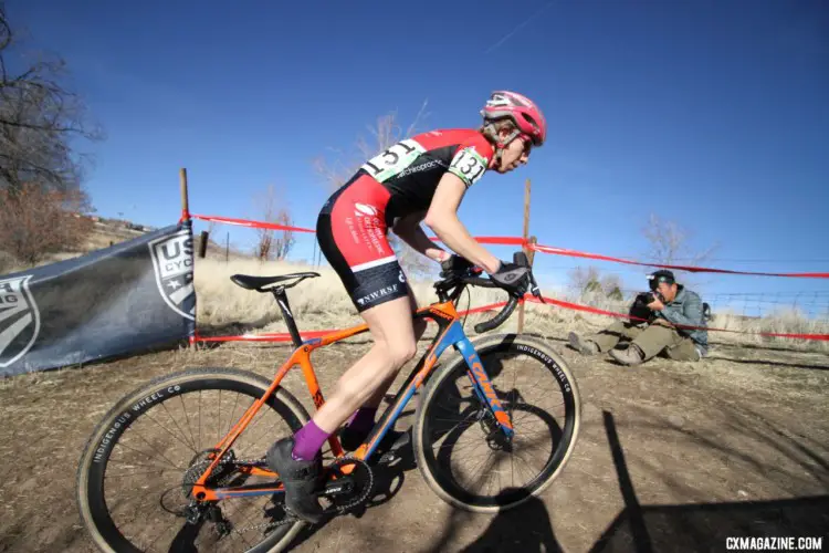 Monica Lloyd was in control on the big climb. Masters Women 40-44. 2018 Cyclocross National Championships. © D. Mable/ Cyclocross Magazine